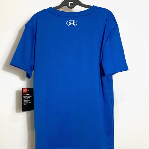 Under Armour NWT Boys Blue Heat Gear Short Sleeve Shirt Size 6 - Picture 5 of 6